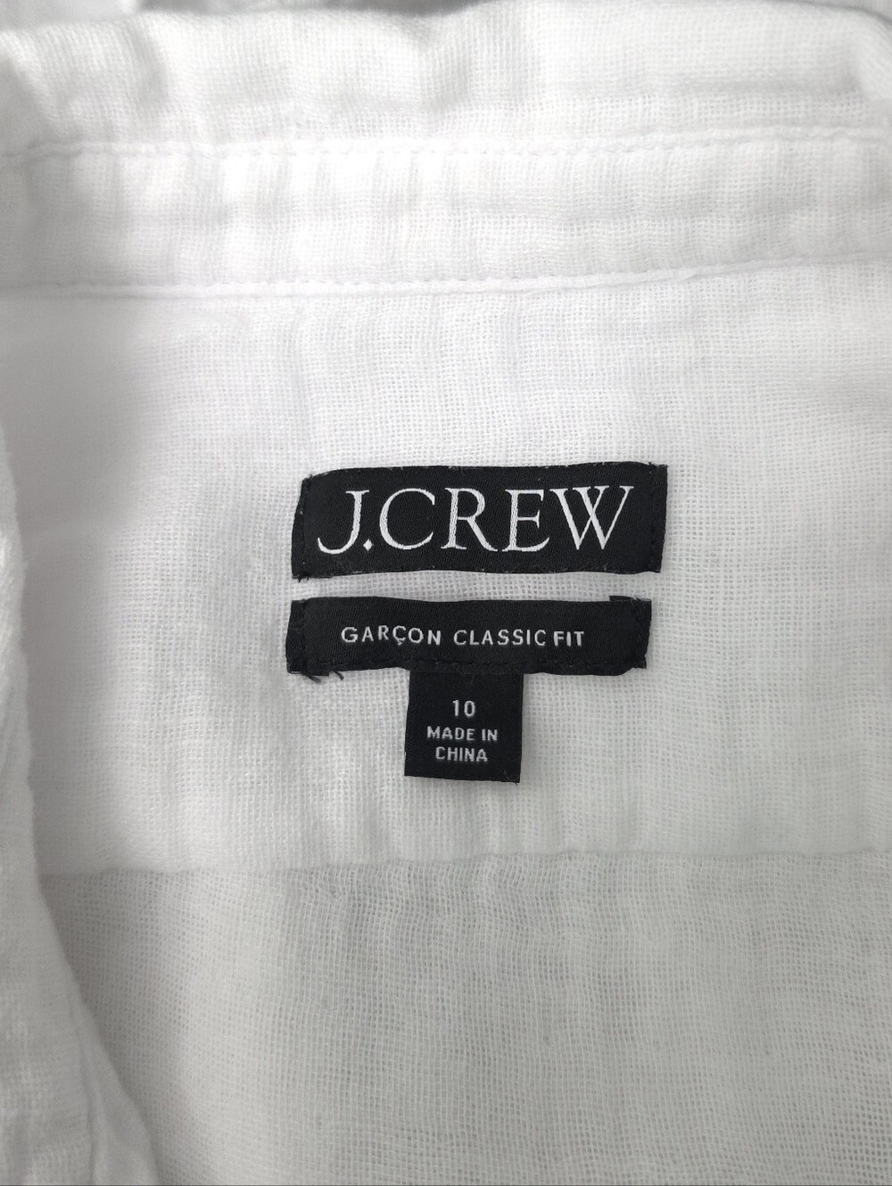 J. Crew Garçon Classic Fit Button-Up Shirt In White Cotton-Linen Blend Gauze - Picture 5 of 10